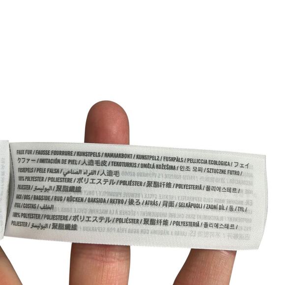 Abercrombie and Fitch Leopard Print Brown Faux Fur Quarter Zip Jacket S - Picture 5 of 5